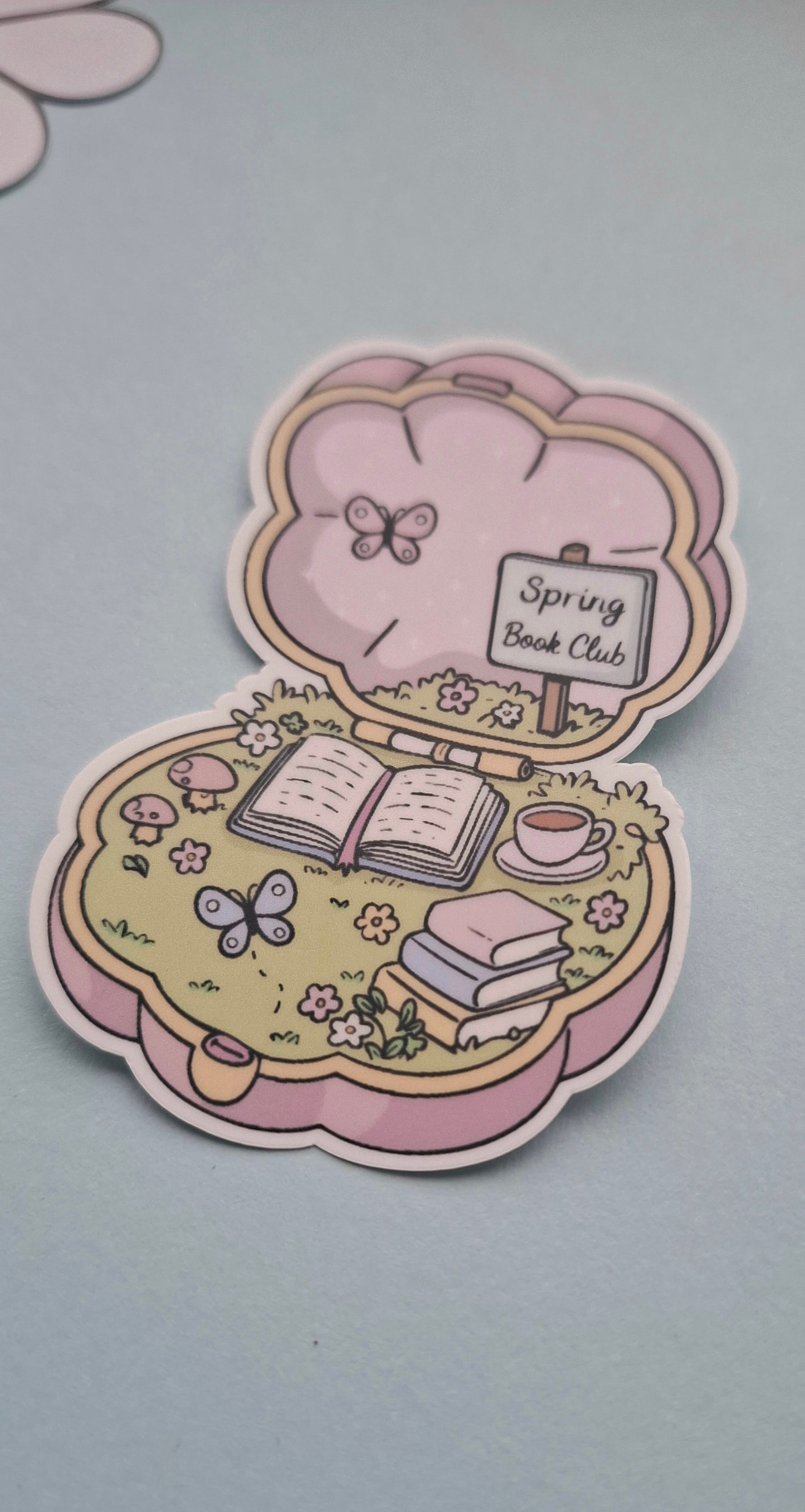 In Full Bloom Spring Book Club Die Cut Sticker