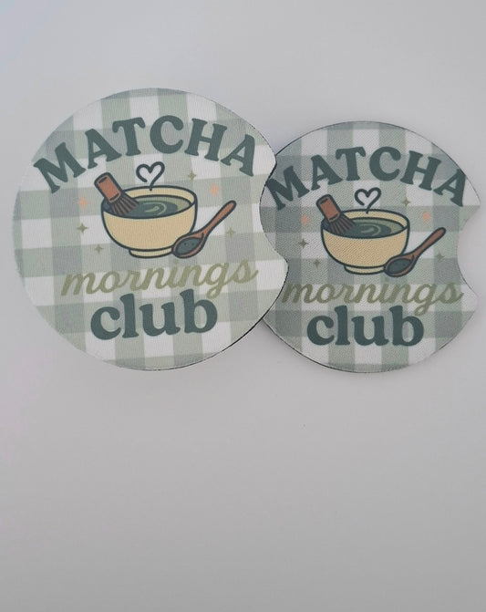 Matcha Mornings Club Car Coasters