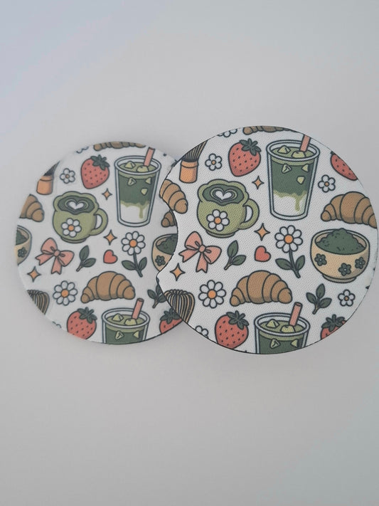 Matcha Car Coasters