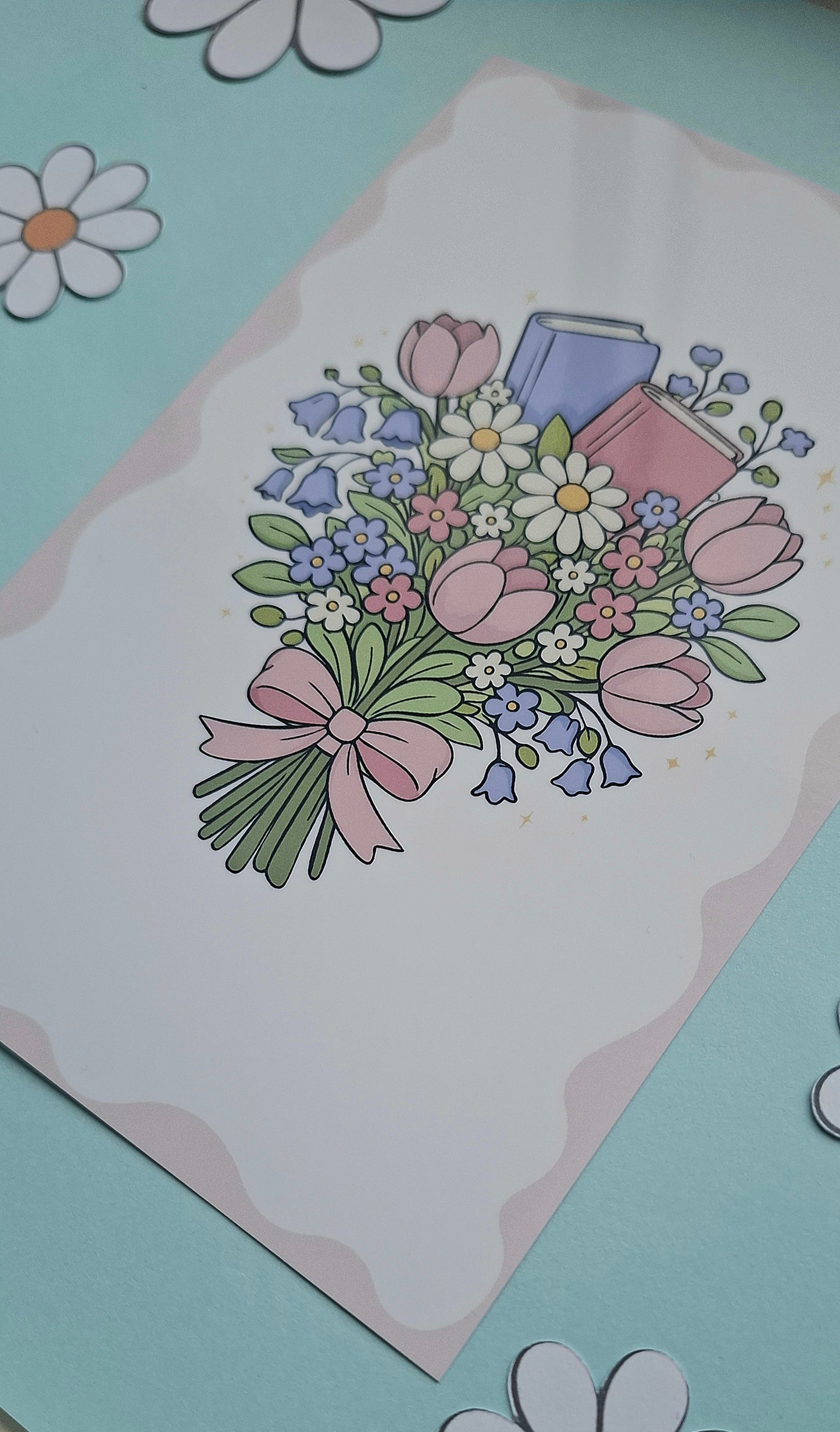 In Full Bloom Spring Book Bouquet Wall Art Print