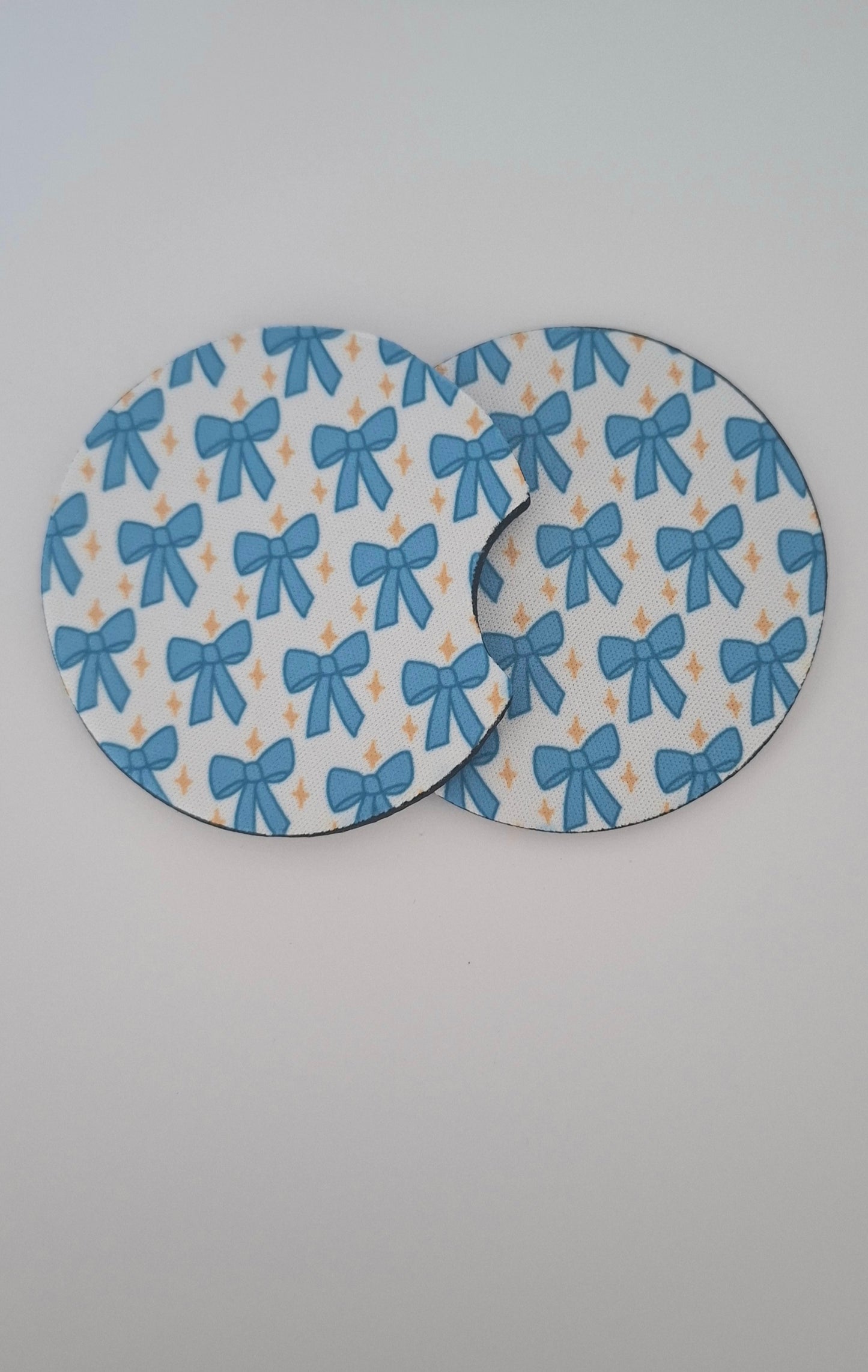Blue Bows Car Coasters