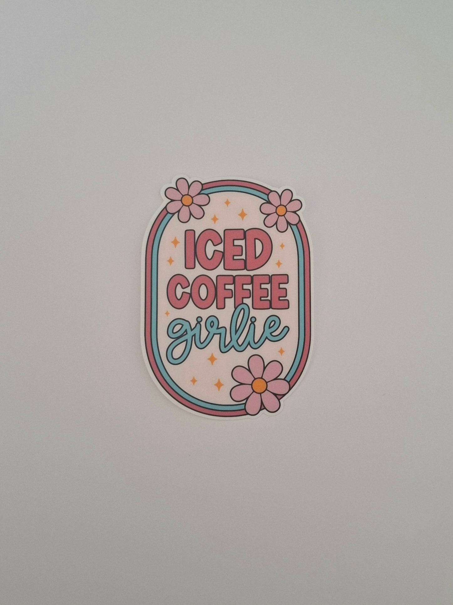 Iced Coffee Girlie Die Cut Sticker