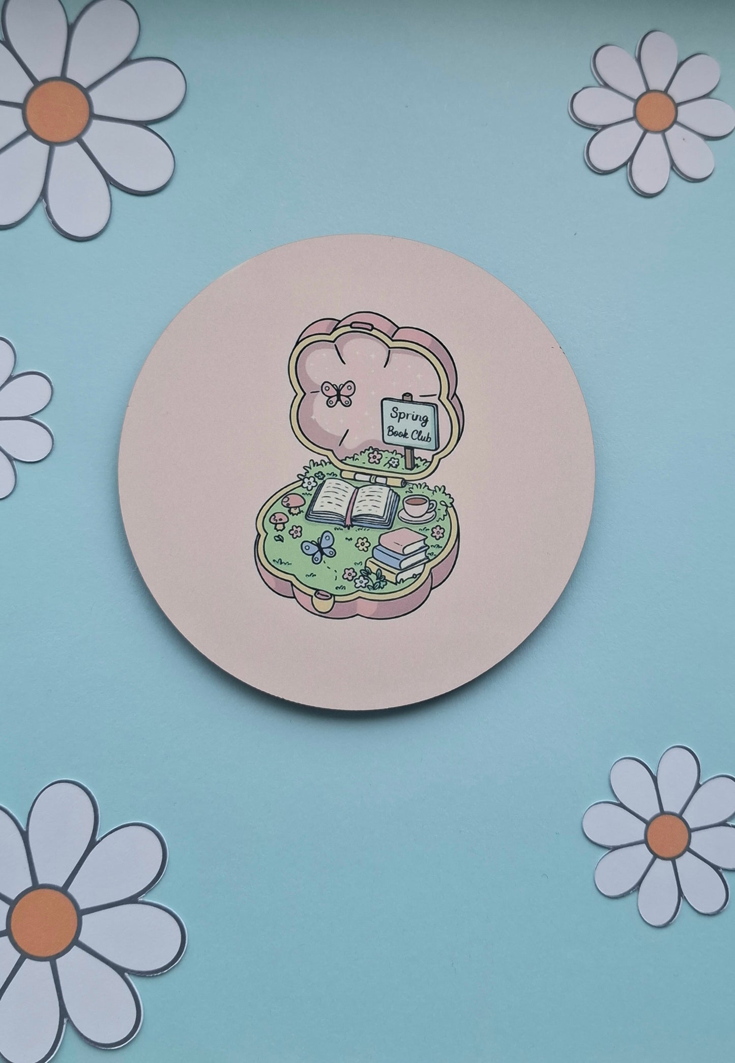 In Full Bloom Spring Bookish Coaster