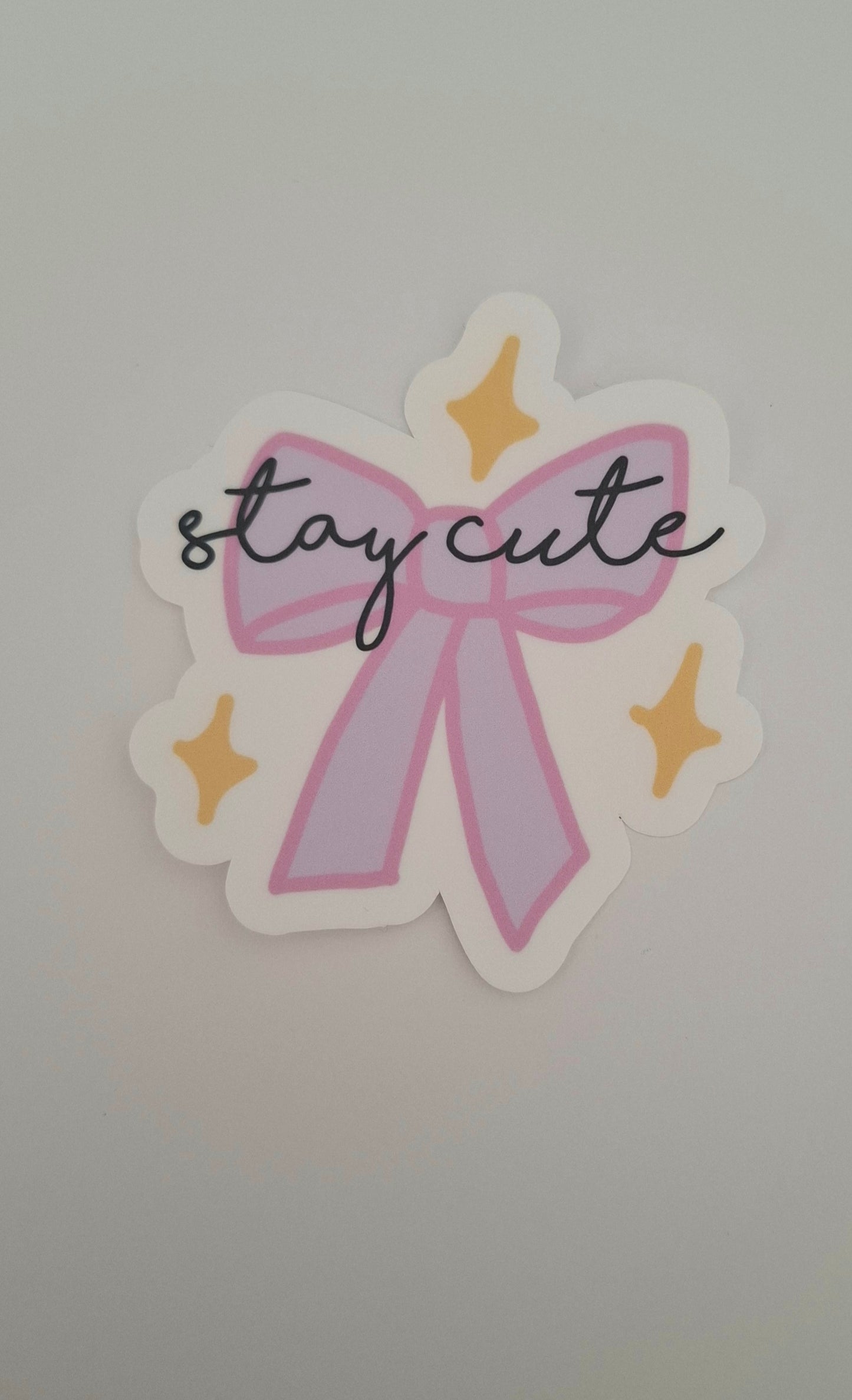 Stay Cute Bow Die Cut Sticker