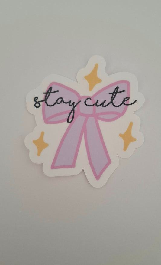 Stay Cute Bow Die Cut Sticker