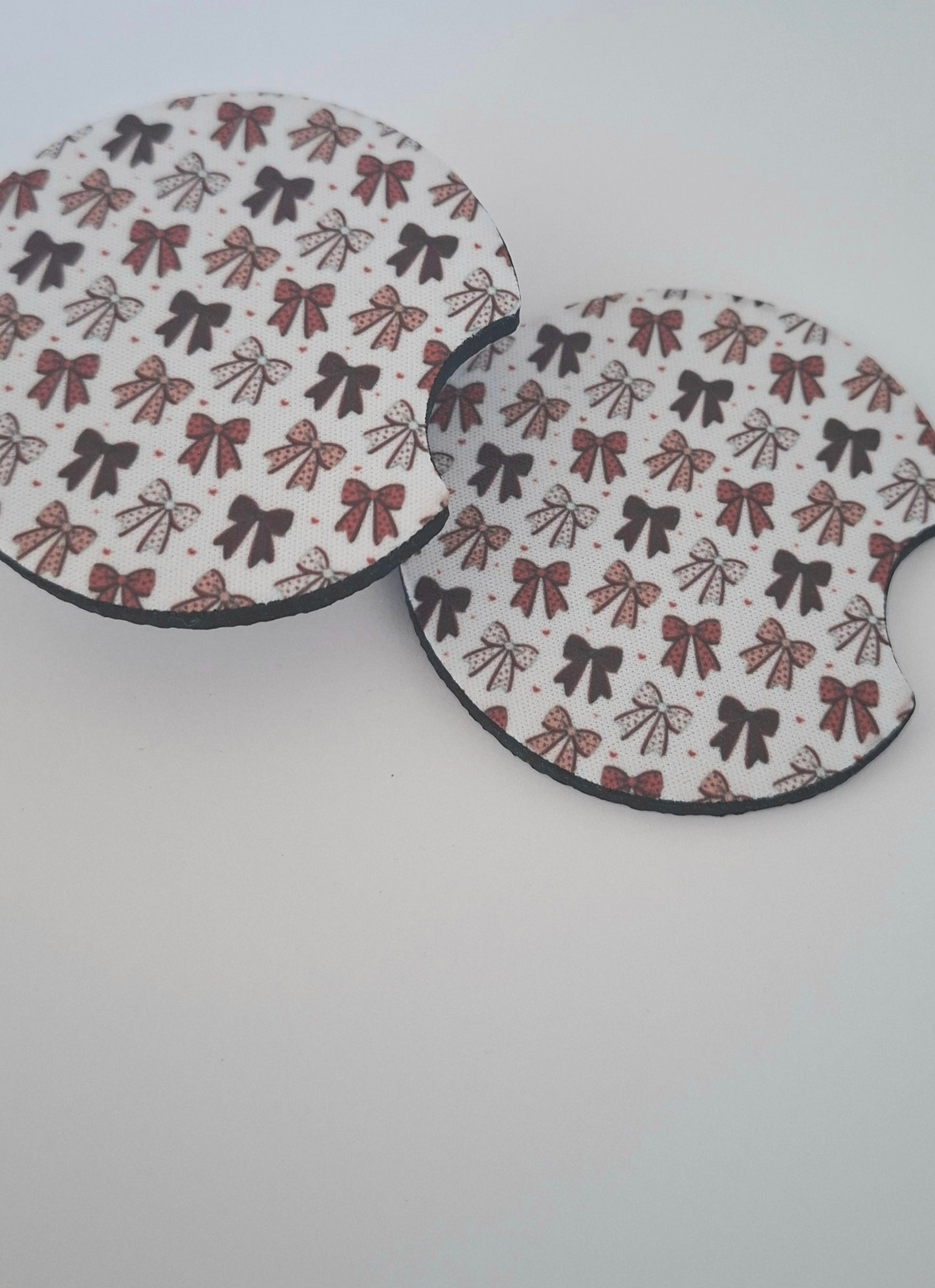 Pink Bows Car Coasters