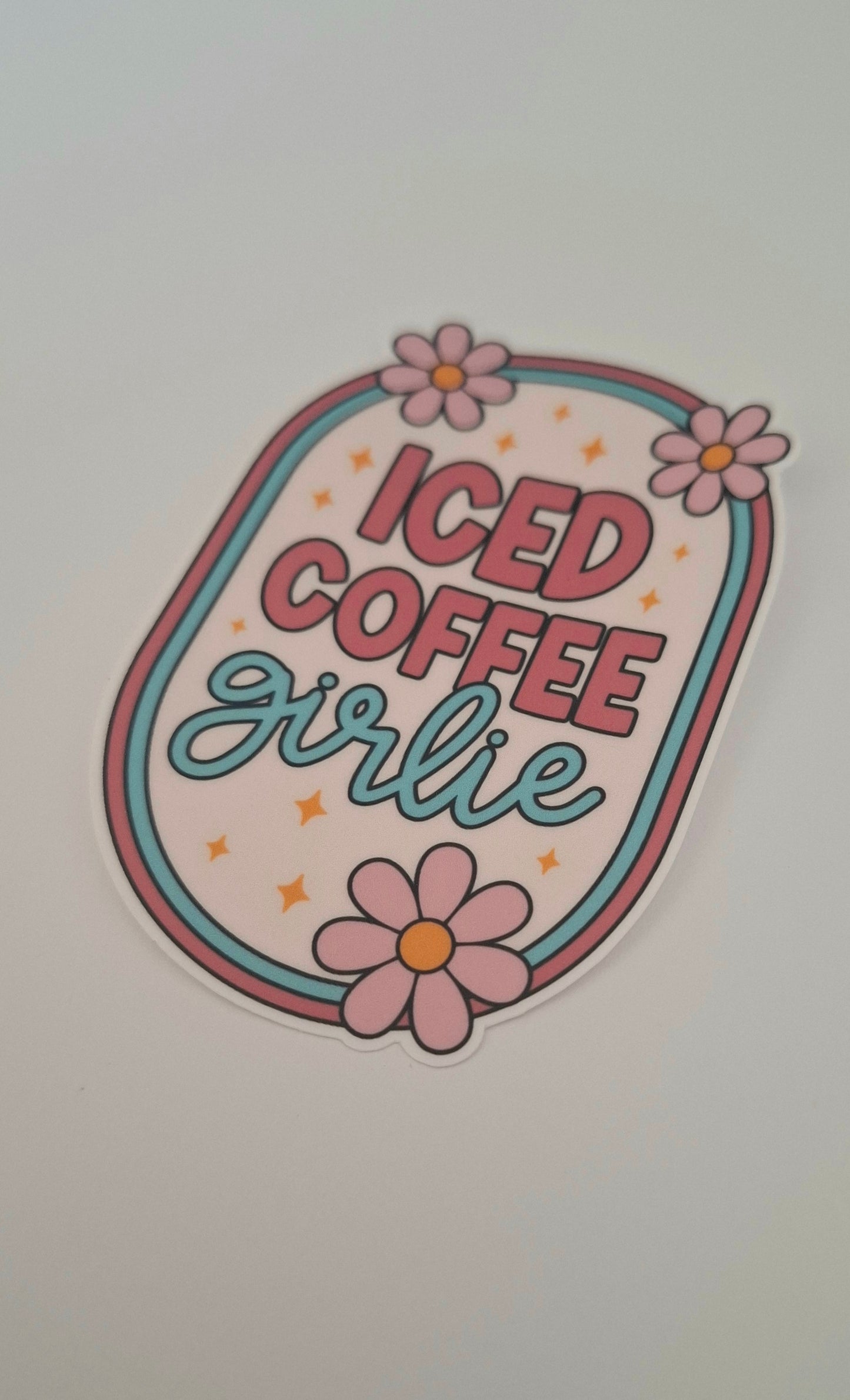 Iced Coffee Girlie Die Cut Sticker