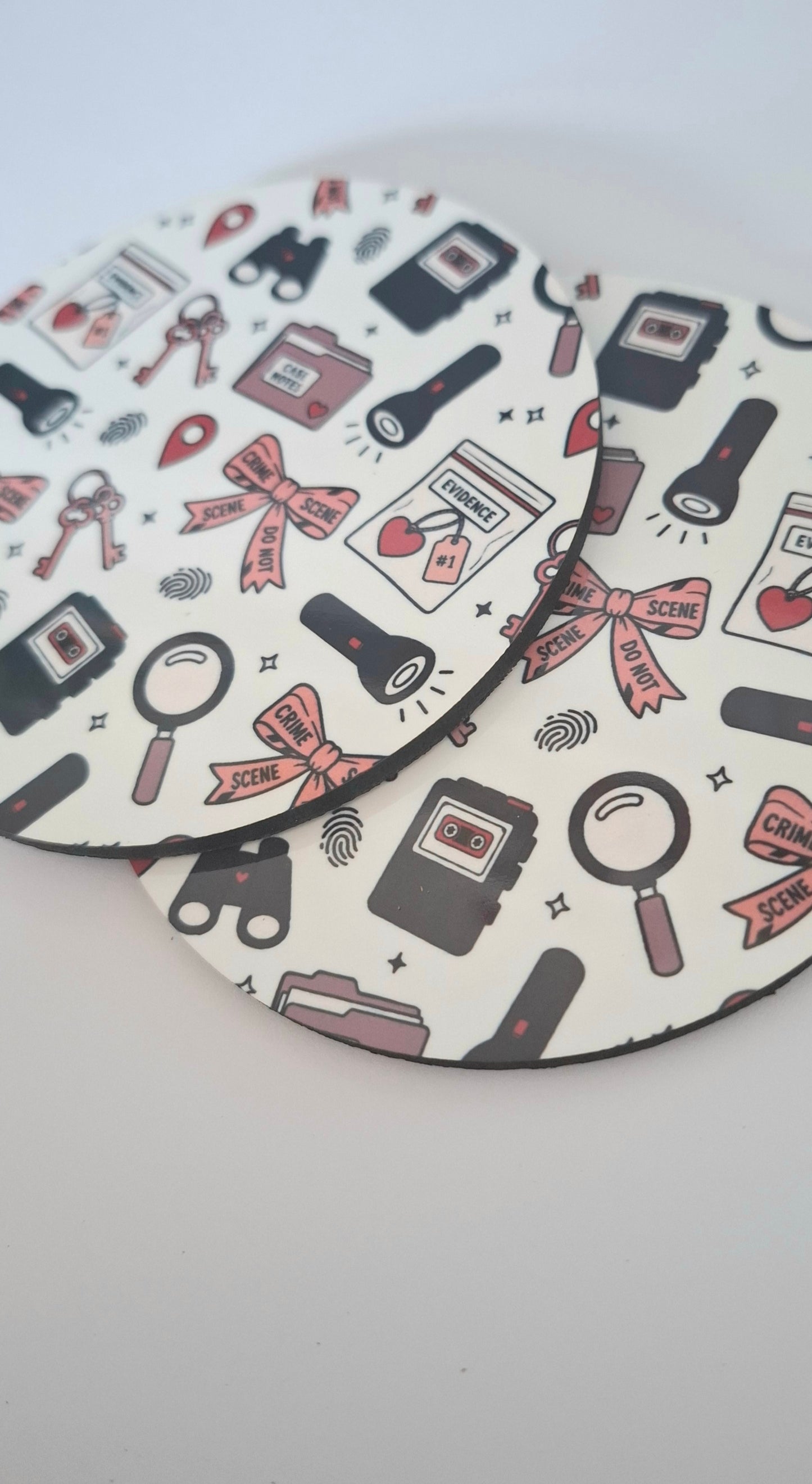 Pink True Crime Coaster