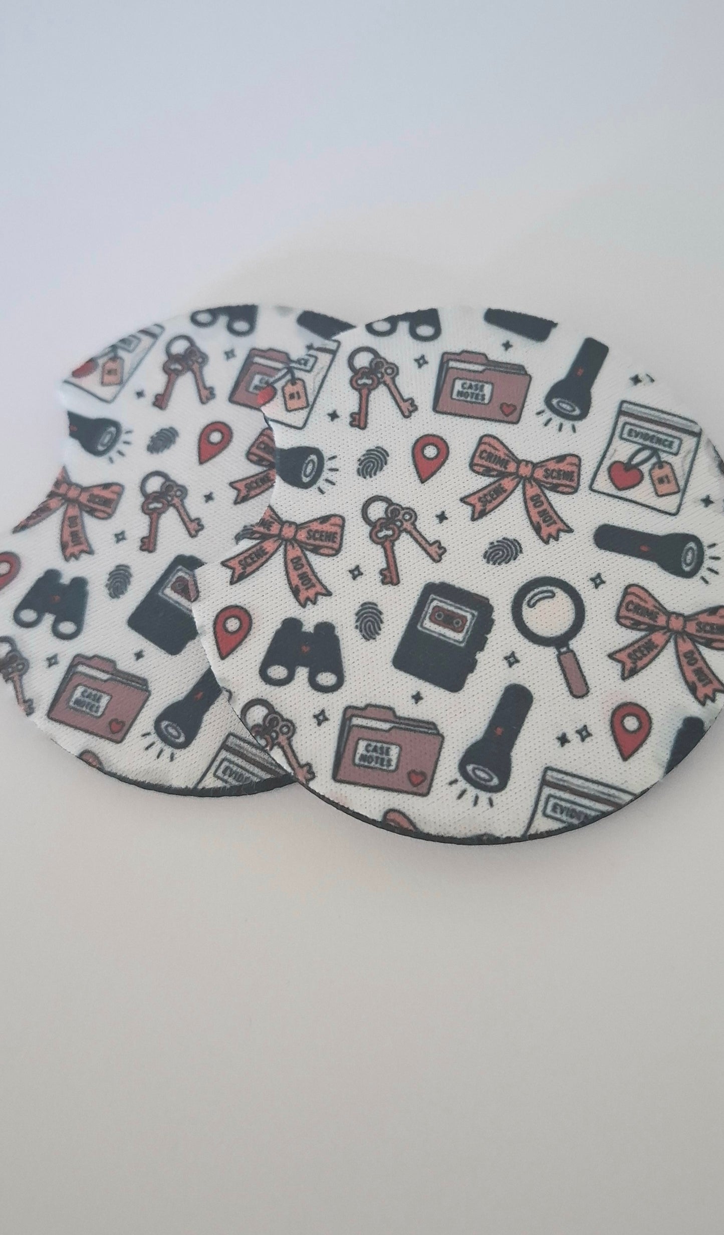 Pink True Crime Car Coasters