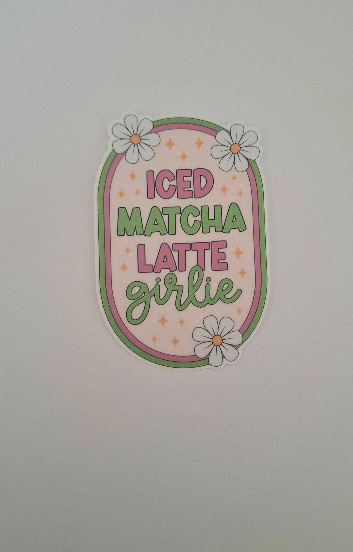 Iced Matcha Latte Girlie Die Cut Sticker