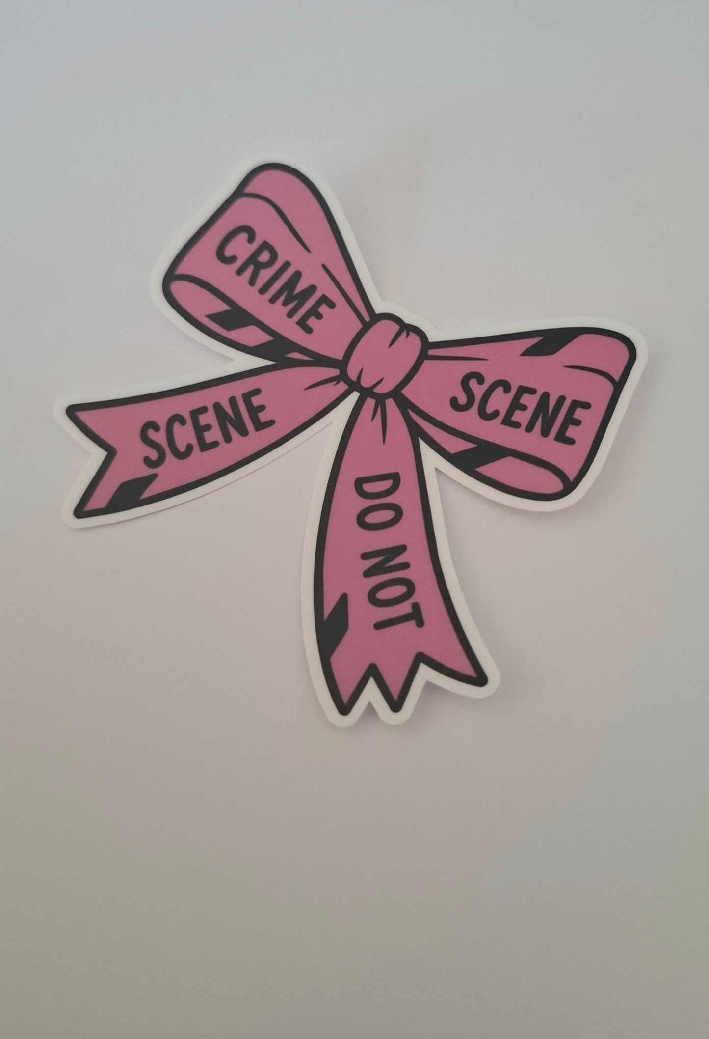 Crime Scene Bow Die Cut Sticker