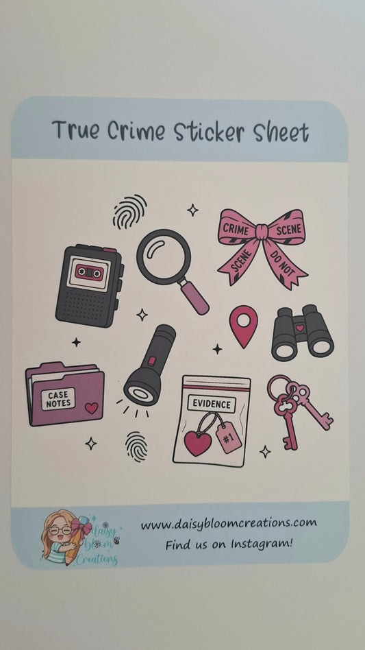 Pink True Crime Sticker Sheet
