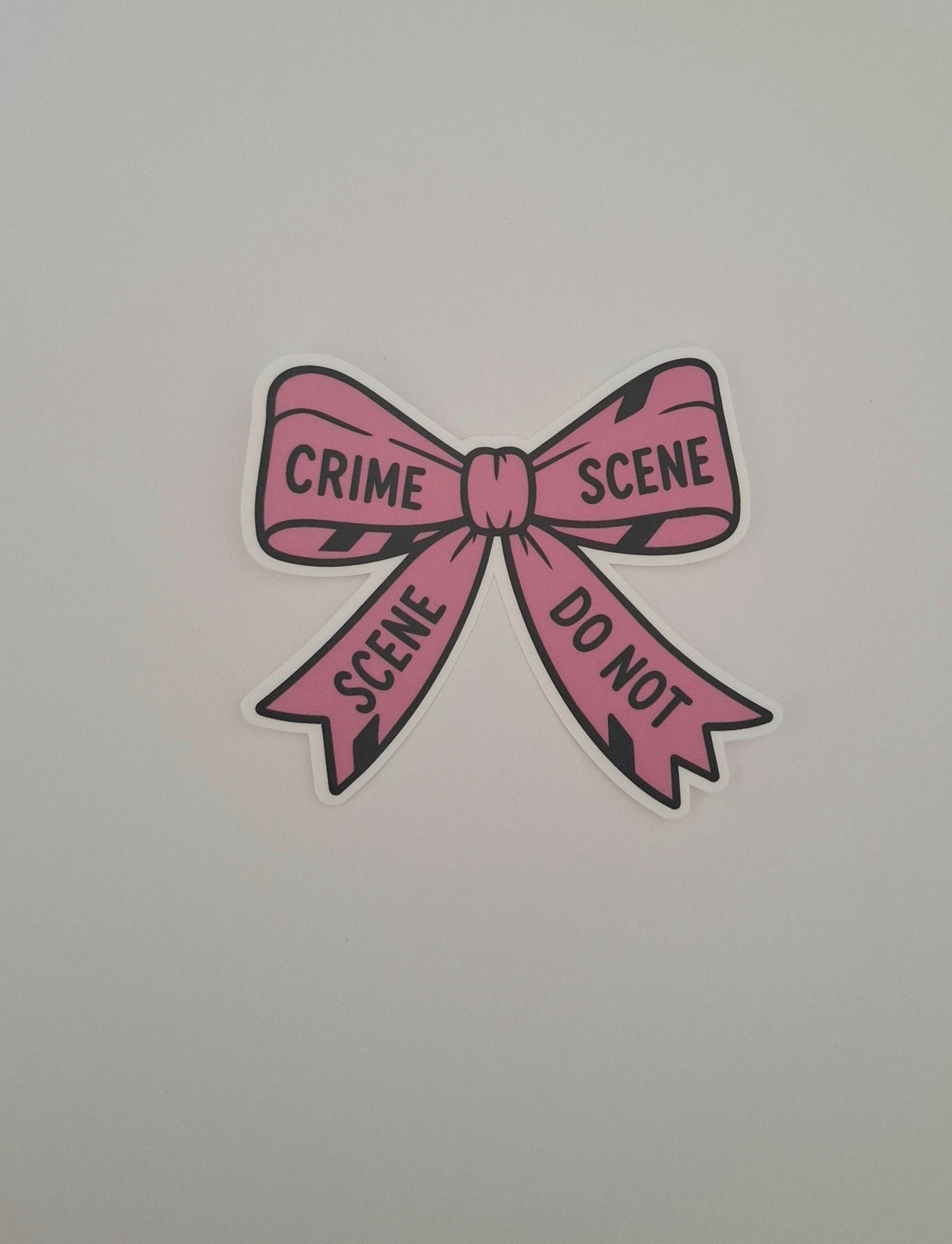 Crime Scene Bow Die Cut Sticker