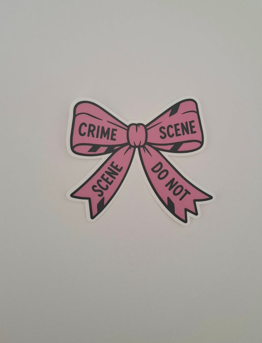 Crime Scene Bow Die Cut Sticker