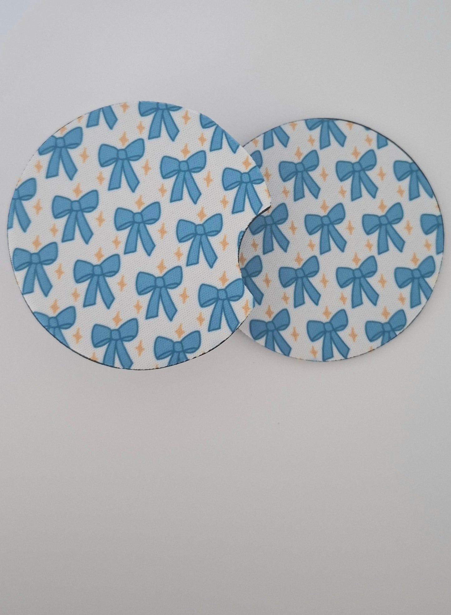 Blue Bows Car Coasters