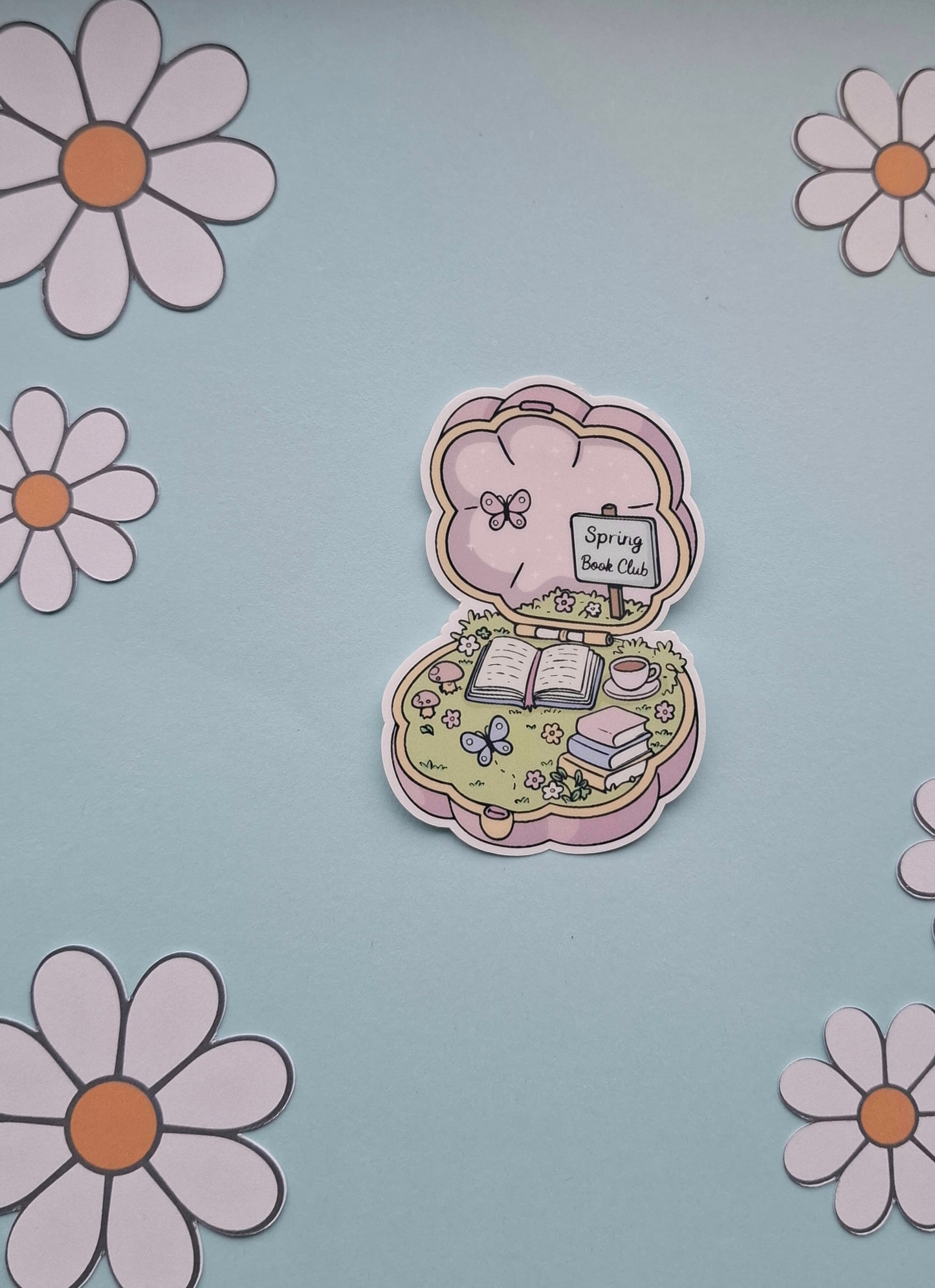 In Full Bloom Spring Book Club Die Cut Sticker