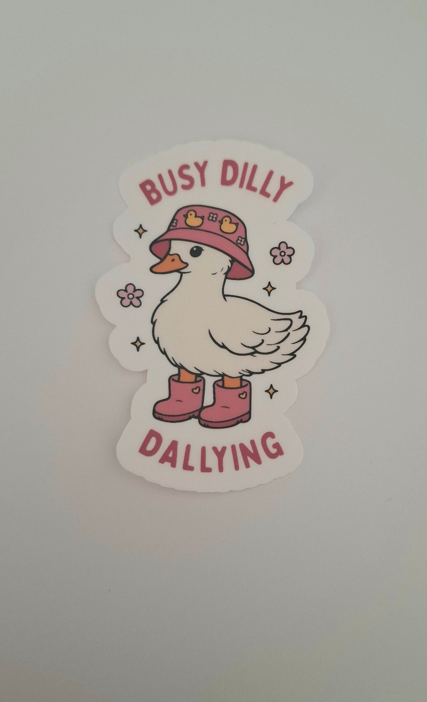 Busy Dilly Dallying Die Cut Sticker